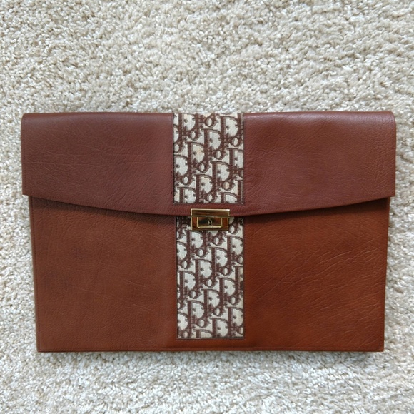 Dior Handbags - Vintage Dior Brown Document Briefcase Clutch